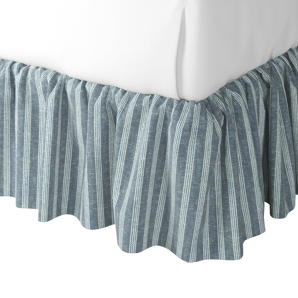 Ruffle Bedskirt in Nautical Stripes - Surfs Up