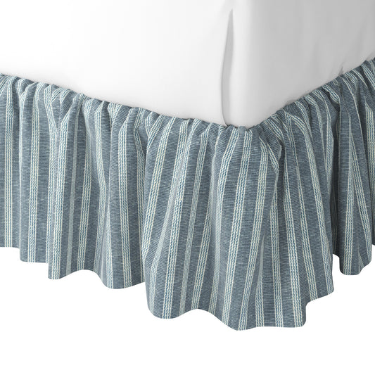 Ruffle Bedskirt in Nautical Stripes - Surfs Up