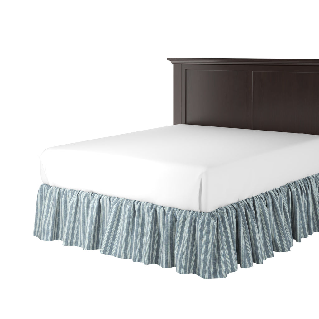 Ruffle Bedskirt in Nautical Stripes - Surfs Up