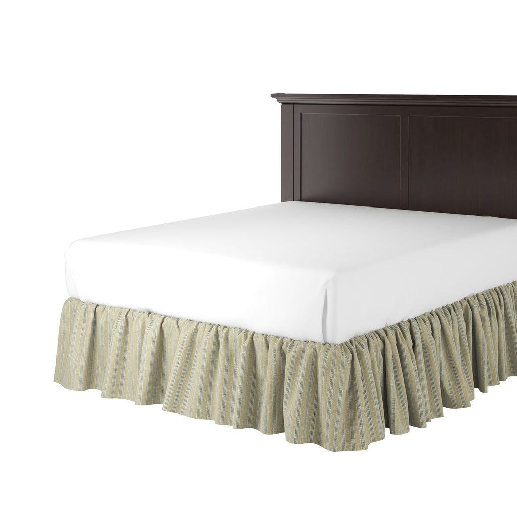 Ruffle Bedskirt in Nautical Stripes - Shoreline
