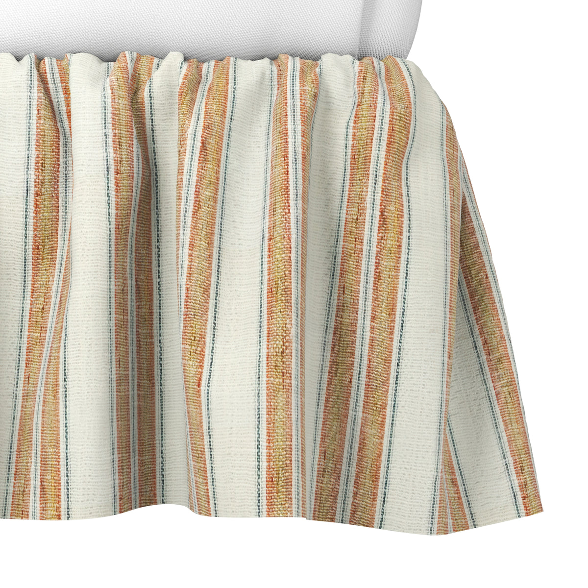 Ruffle Bedskirt in French Laundry Stripe - Apricot