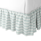 Ruffle Bedskirt in Leaf Me Alone - Minty Blue