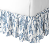 Ruffle Bedskirt in Toile - Blue Skies