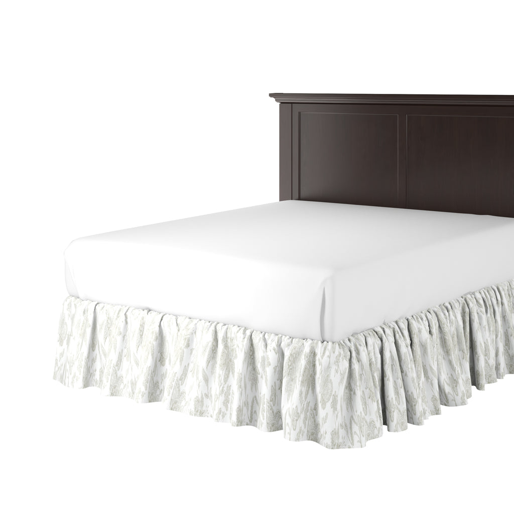 Ruffle Bedskirt in Toile - Rich Cream