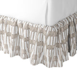 Ruffle Bedskirt in Trellis Like It Is - Beige