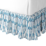 Ruffle Bedskirt in Trellis Like It Is - Waves