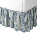 Ruffle Bedskirt in Country Toile - Sapphire