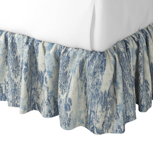 Ruffle Bedskirt in Country Toile - Sapphire