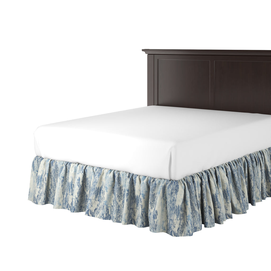 Ruffle Bedskirt in Country Toile - Sapphire