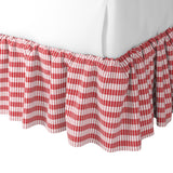 Ruffle Bedskirt in Gingham - Cherry