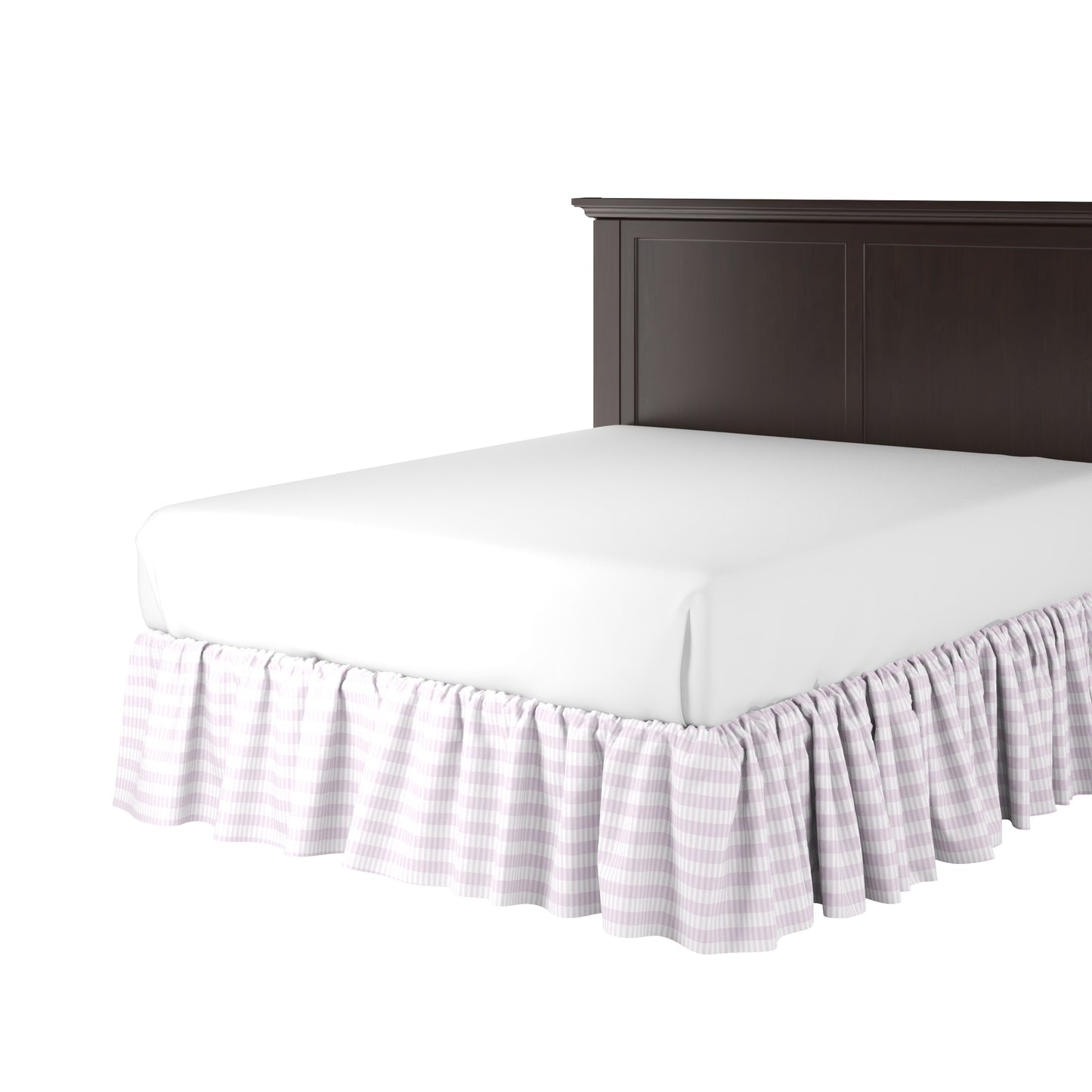 Ruffle Bedskirt in Gingham - Lilac