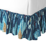 Ruffle Bedskirt in Koi Pond - Blue