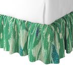 Ruffle Bedskirt in Koi Pond - Green