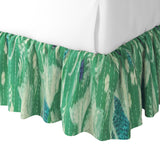 Ruffle Bedskirt in Koi Pond - Green