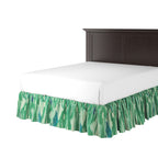 Ruffle Bedskirt in Koi Pond - Green