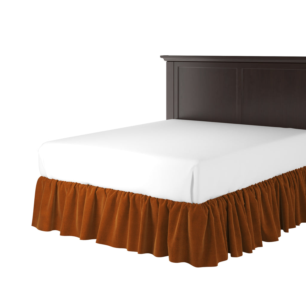 Ruffle Bedskirt in Classic Velvet - Amber