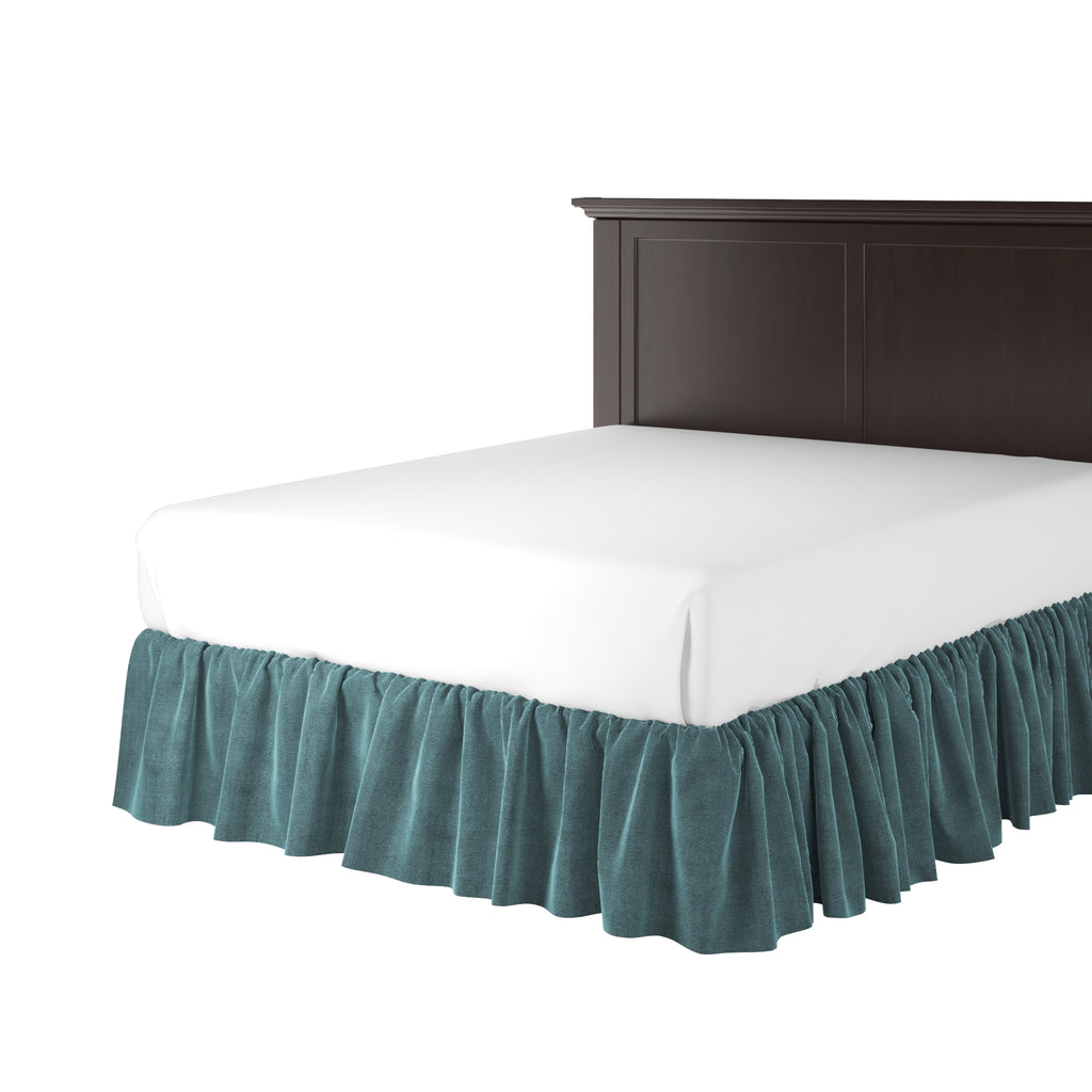 Ruffle Bedskirt in Classic Velvet - Seaside