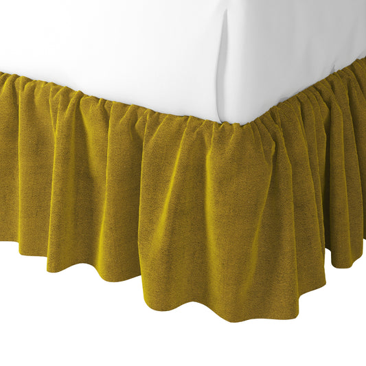 Ruffle Bedskirt in Classic Velvet - Citron