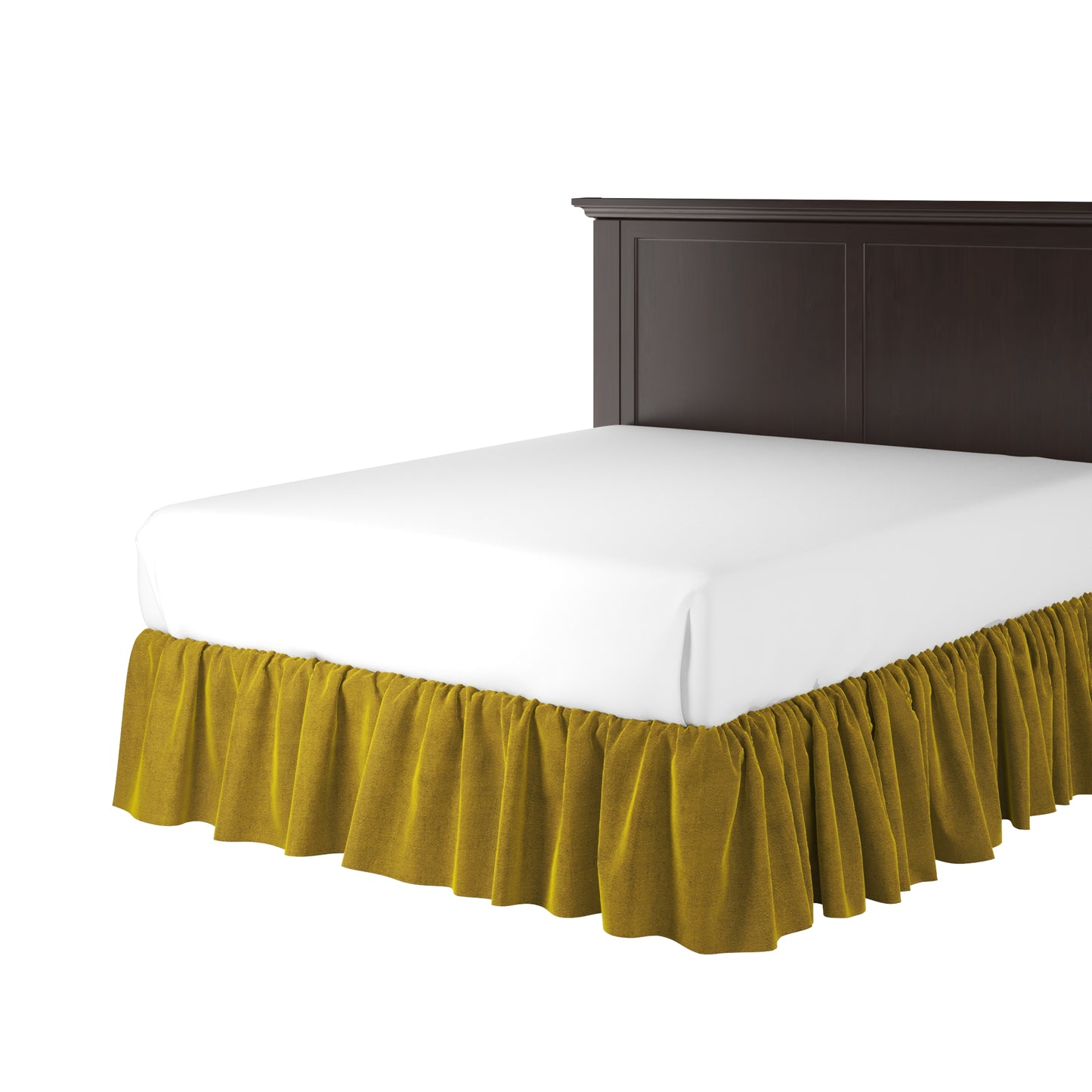 Ruffle Bedskirt in Classic Velvet - Citron