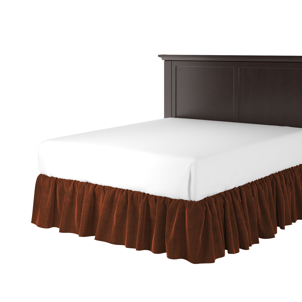 Ruffle Bedskirt in Classic Velvet - Spice