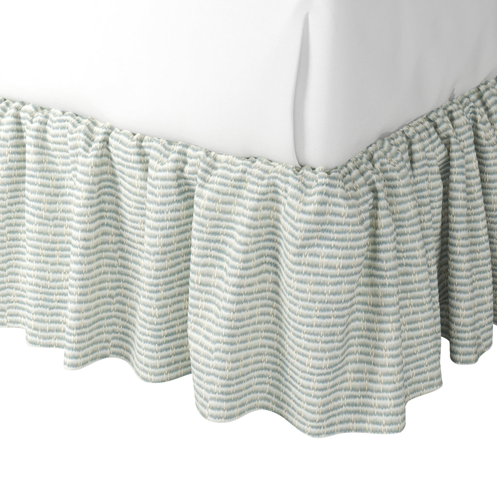 Ruffle Bedskirt in Ditsy - Fresh Blue