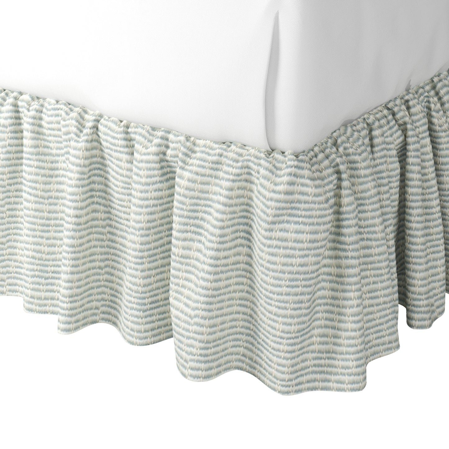 Ruffle Bedskirt in Ditsy - Fresh Blue