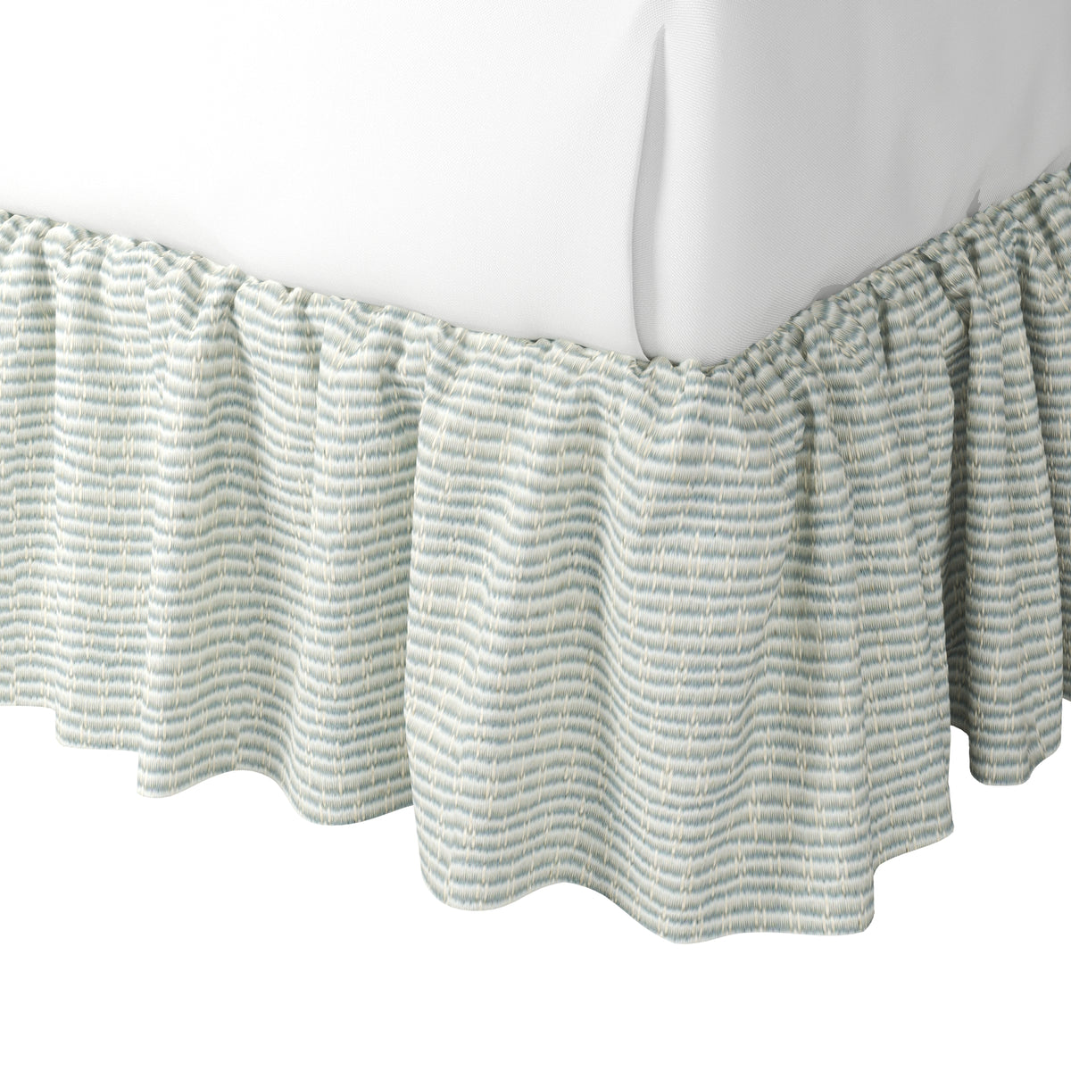 Ruffle Bedskirt in Ditsy - Fresh Blue