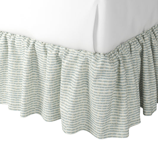 Ruffle Bedskirt in Ditsy - Fresh Blue