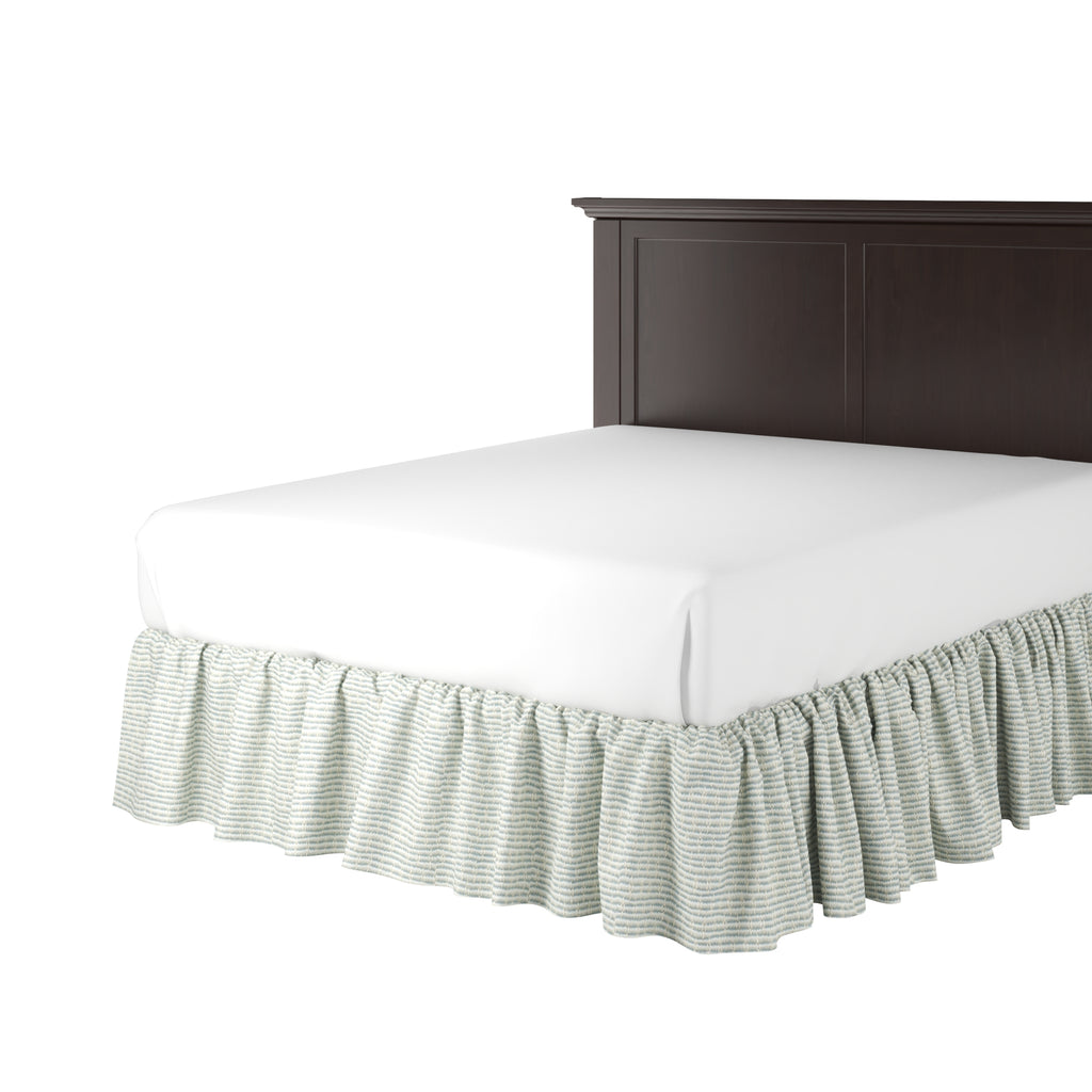 Ruffle Bedskirt in Ditsy - Fresh Blue
