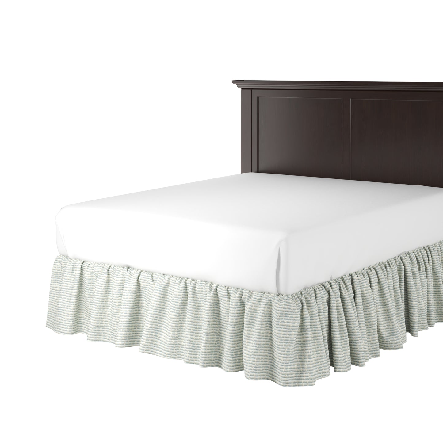 Ruffle Bedskirt in Ditsy - Fresh Blue