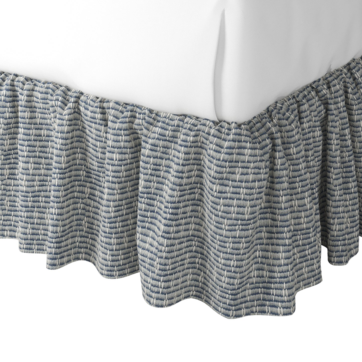 Ruffle Bedskirt in Ditsy - Indigo