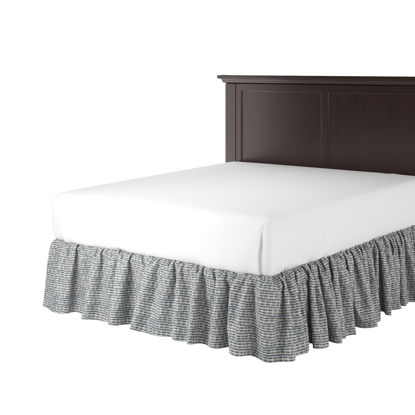 Ruffle Bedskirt in Ditsy - Indigo