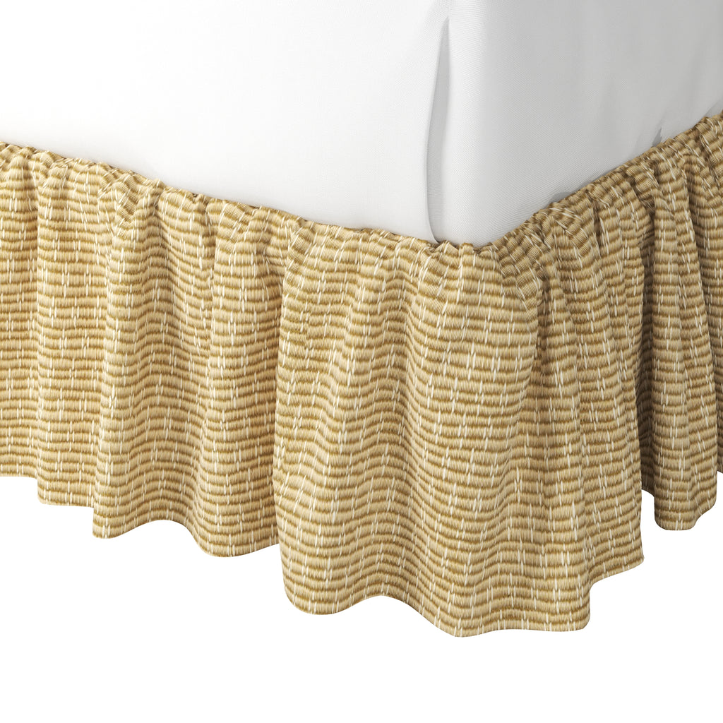 Ruffle Bedskirt in Ditsy - Saddle