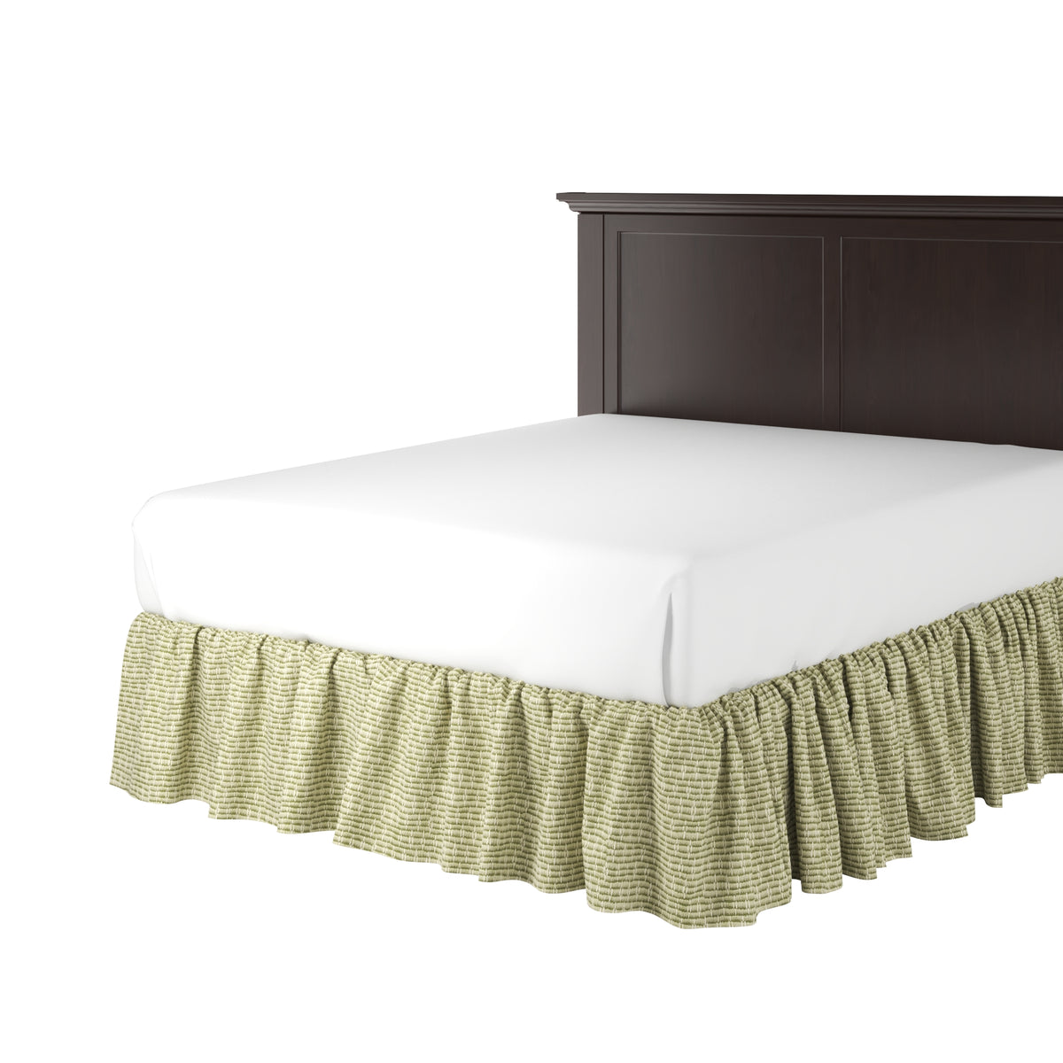 Ruffle Bedskirt in Ditsy - Seaweed