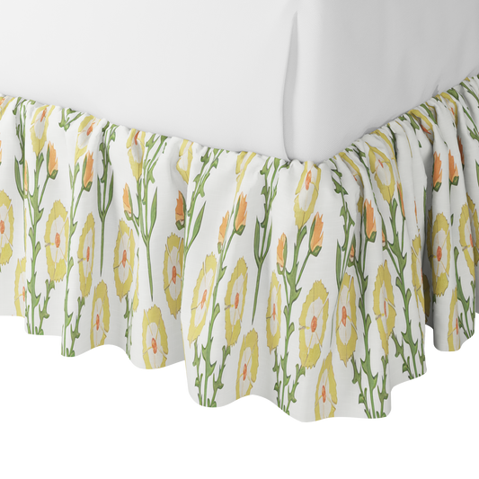 Ruffle Bedskirt in Cottage Flowers - Sunbeam