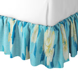Ruffle Bedskirt in Grandma's Floral - Pale Blue