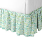 Ruffle Bedskirt in Positive Print - Emerald