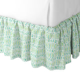 Ruffle Bedskirt in Positive Print - Emerald