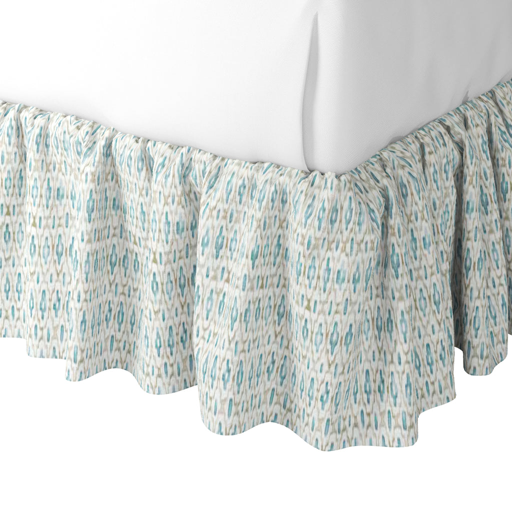Ruffle Bedskirt in Positive Print - Rain