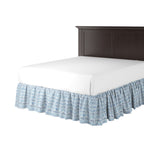 Ruffle Bedskirt in Positive Print - Azure