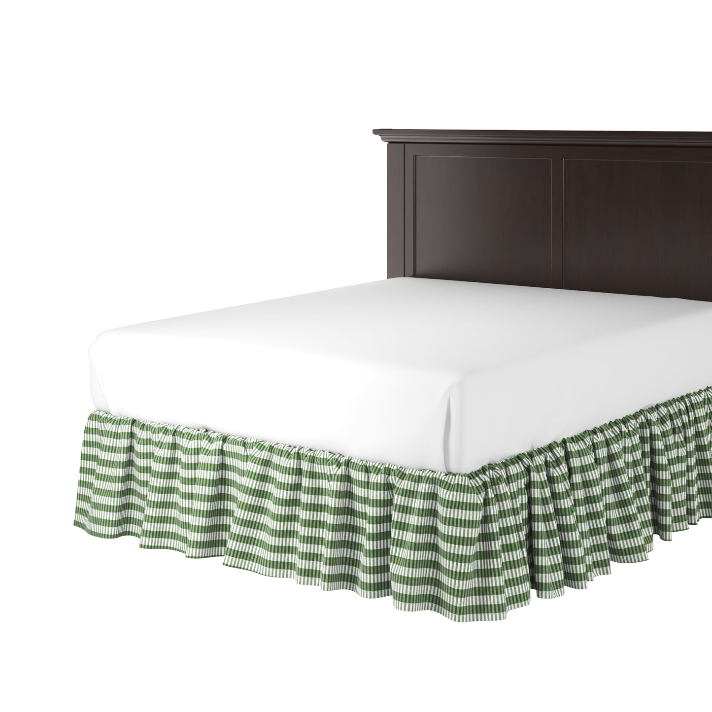 Ruffle Bedskirt in Gingham - Fir
