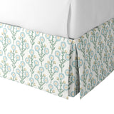 Tailored Bedskirt in Cottage Flowers - Cool Blue