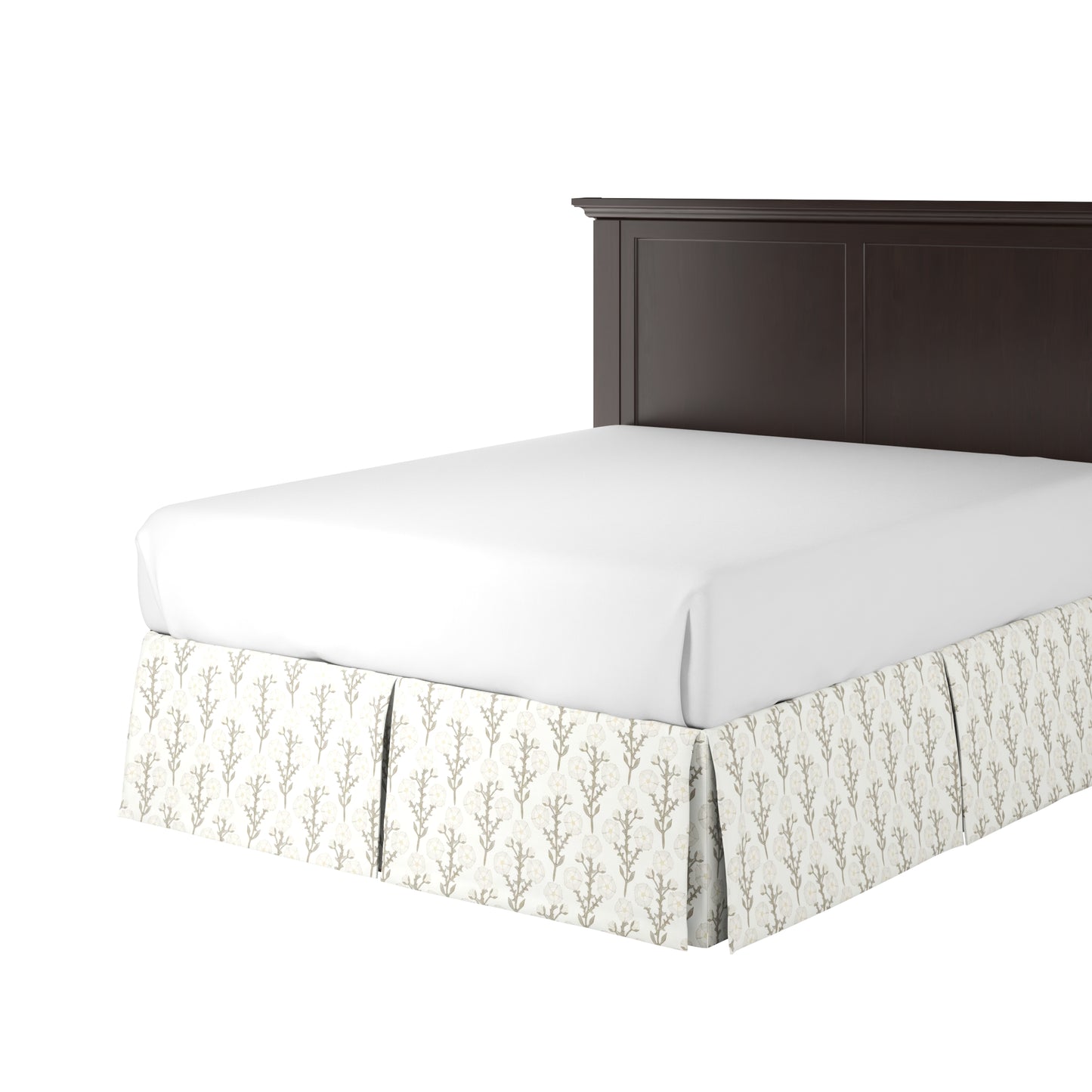 Tailored Bedskirt in Cottage Flowers - Vanilla