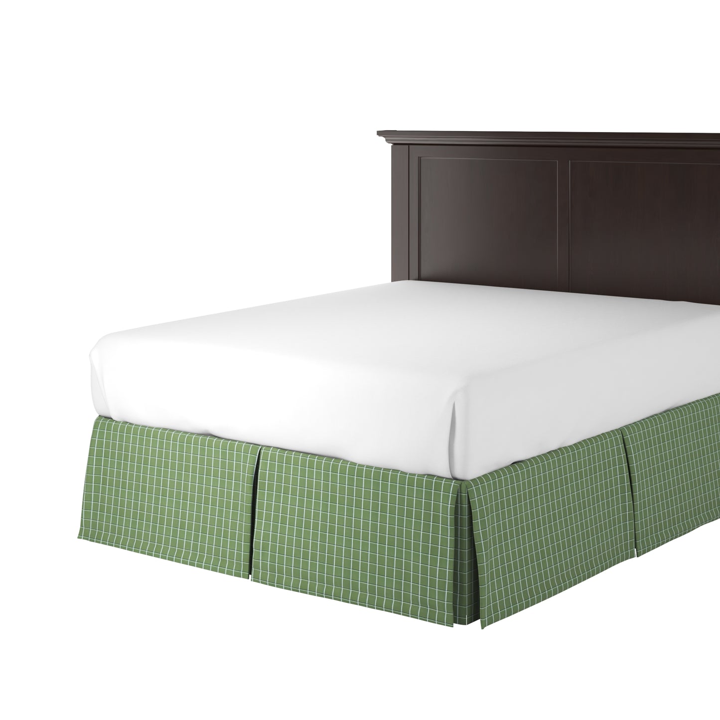 Tailored Bedskirt in Check With Me - Pine
