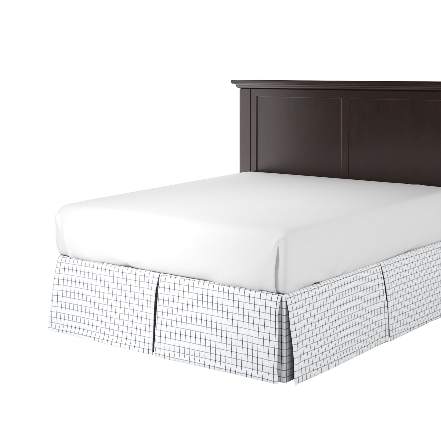 Tailored Bedskirt in Check With Me - White