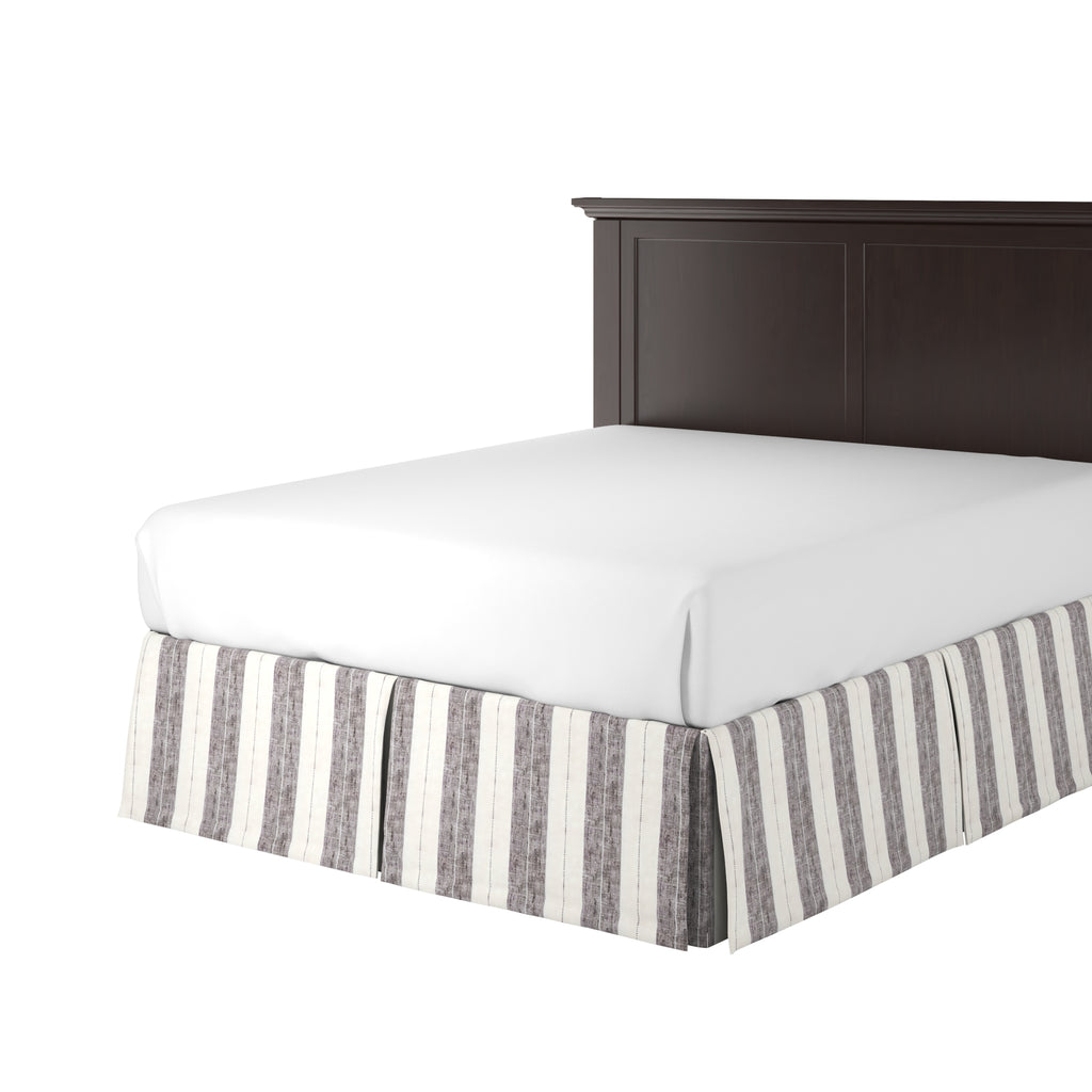 Tailored Bedskirt in French Laundry Stripe - Midnights