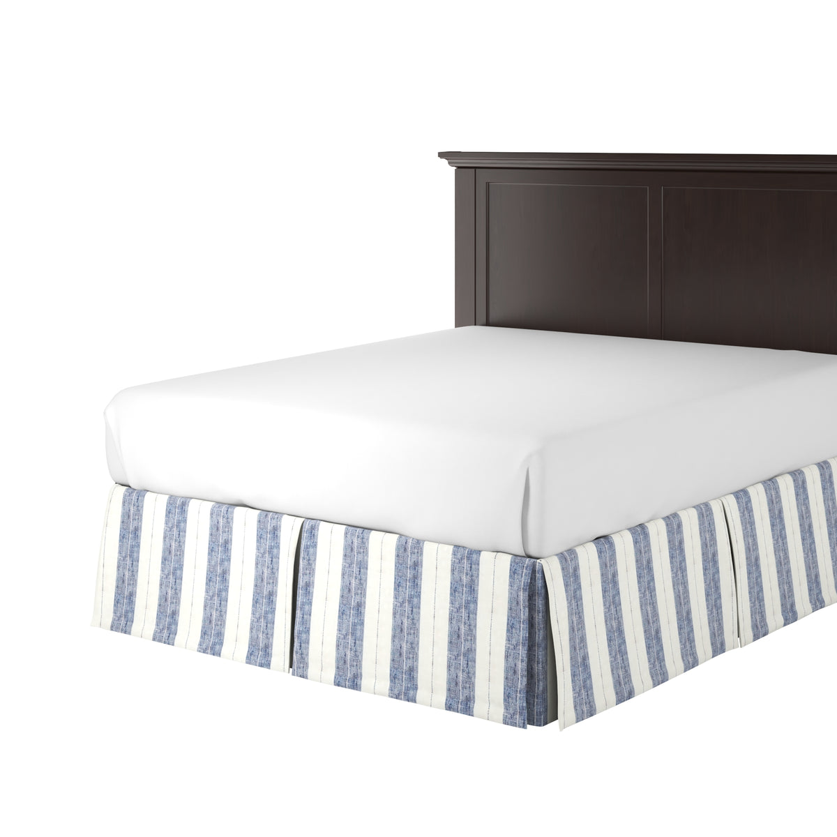 Tailored Bedskirt in French Laundry Stripe - Navy
