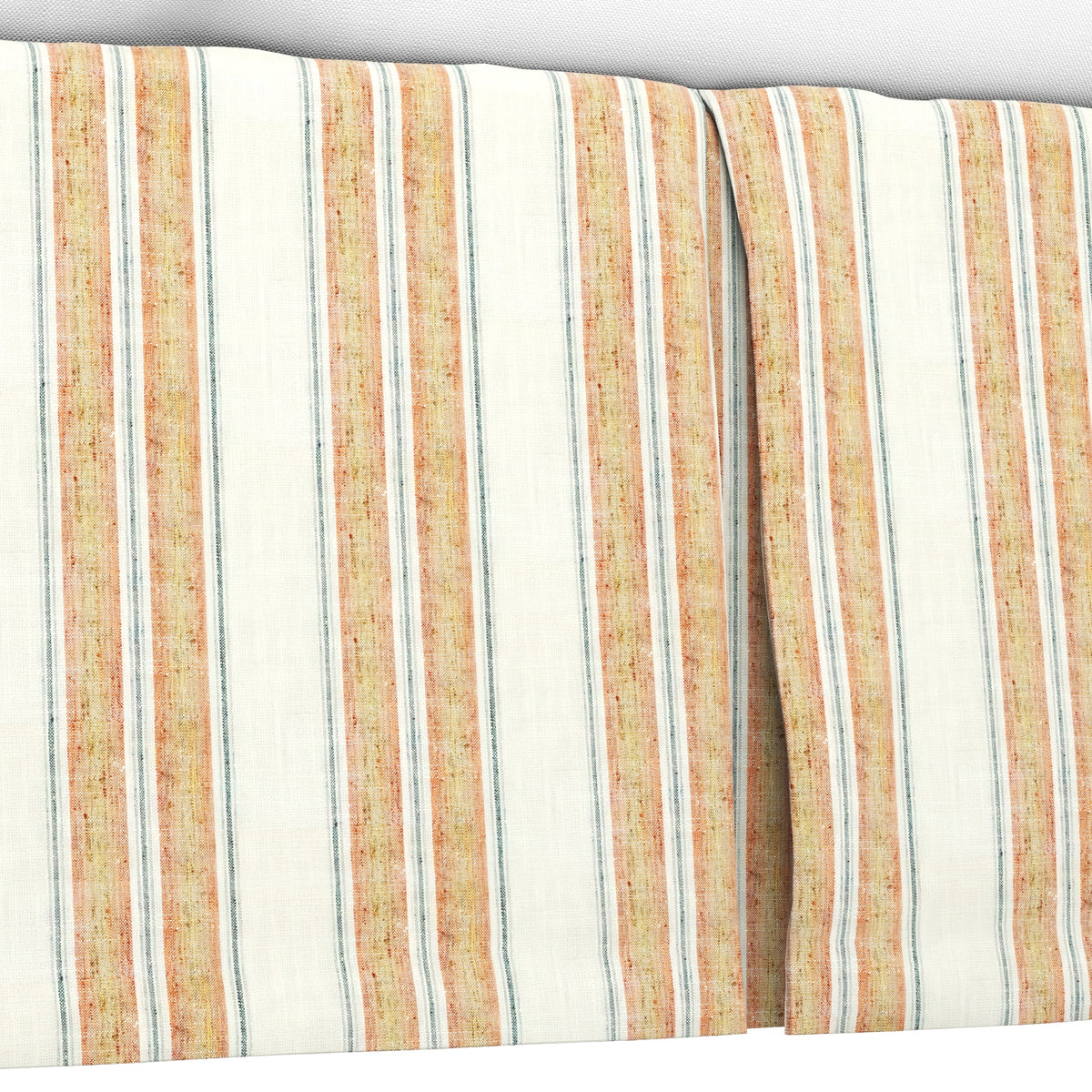 Tailored Bedskirt in French Laundry Stripe - Apricot