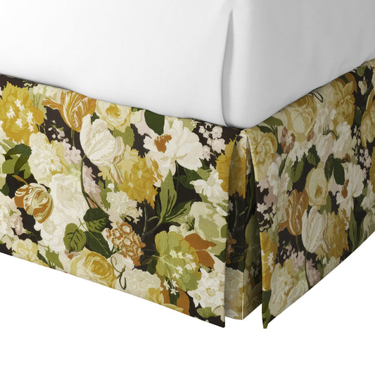 Tailored Bedskirt in Garden Tea Time - Moonglow