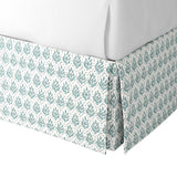 Tailored Bedskirt in Leaf Me Alone - Minty Blue